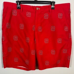 Ovation NC State Wolfpack Men’s Embroidered Golf Shorts Red Size 40